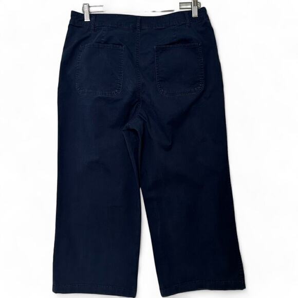 Denim and Co. Easywear Twill Cropped Wide Leg Pants Navy (14) - Picture 5 of 12